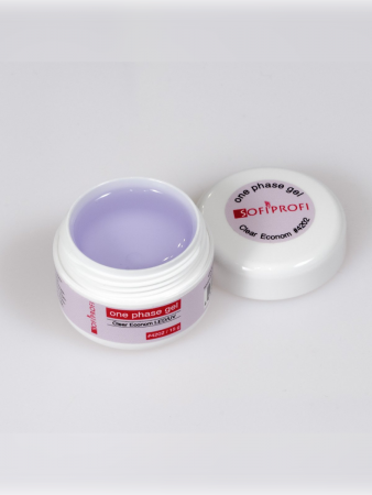 Однофазный гель для наращивания ногтей Clear Econom Sofiprofi one phase gel, 15 мл